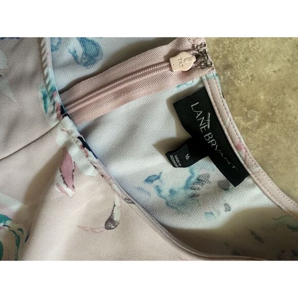 Lane Bryant 16 MIDI Floral Dress Pink - Picture 4 of 5